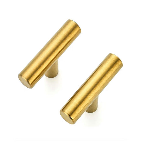 BRUSHED GOLD STAINLESS STEEL T-BAR KNOB 2"LENGTH