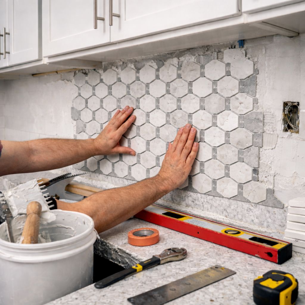 Mosaic Tile w/grouting per SQFT (Labor only)