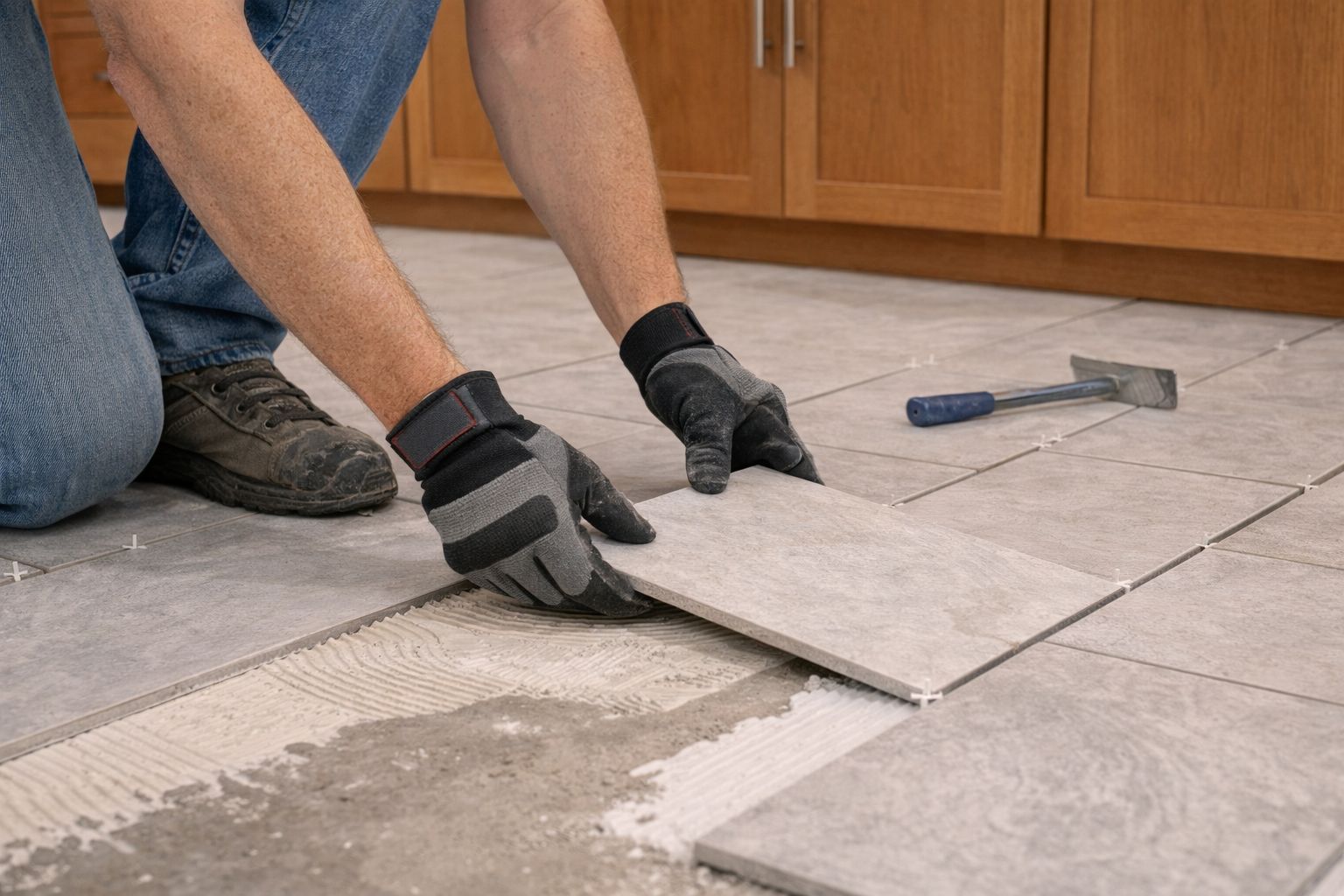 Ceramic Tiles w/grouting per SQFT (labor only)