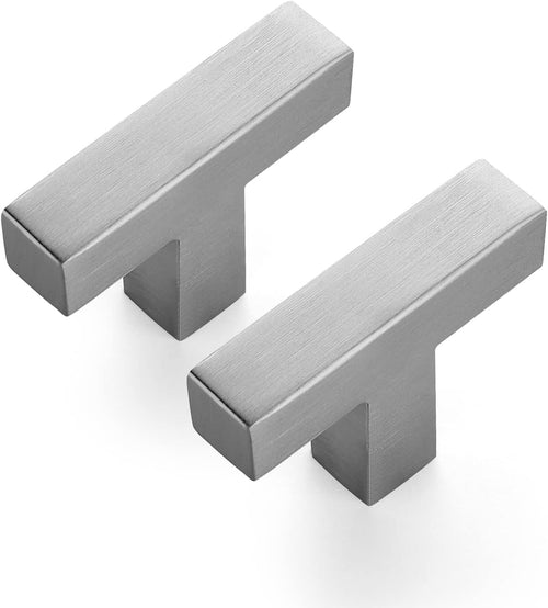 BRUSHED STAINLESS STEEL SQUARE KNOB 2" LENGTH