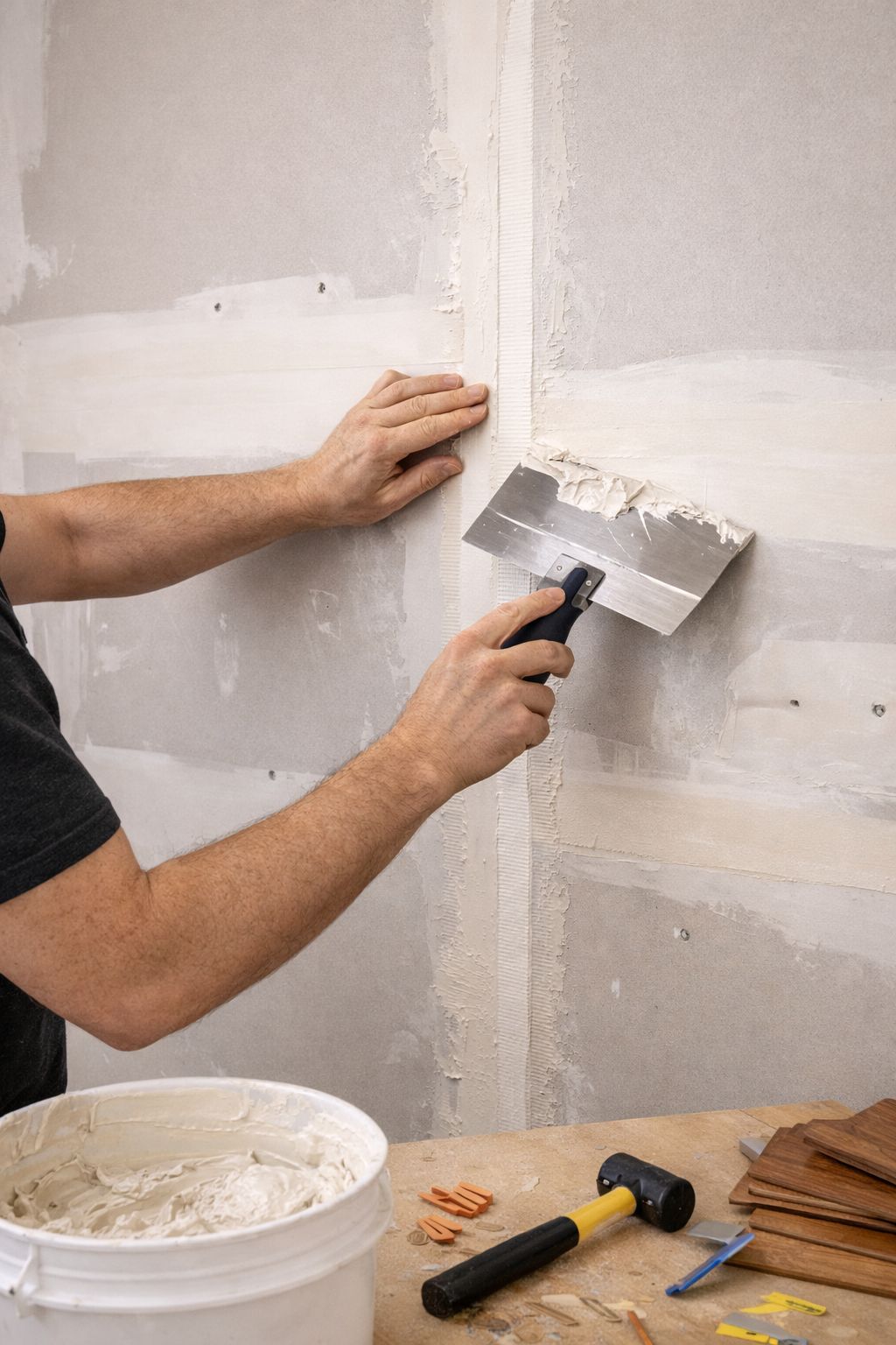Drywall, taping, and mudding w/sanding up to 3 coats to prepare for painting per sheet (labor and materials)