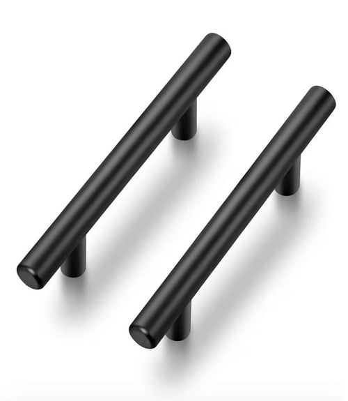 FLAT BLACK STAINLESS STEEL T-BAR HANDLE 5/6/7" LENGTH