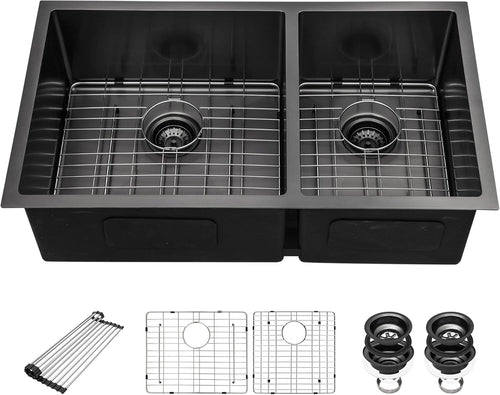 60/40 BOWL +  BLACK STAINLESS STEEL 19"LONG x 10" DEEP x 33" WIDE