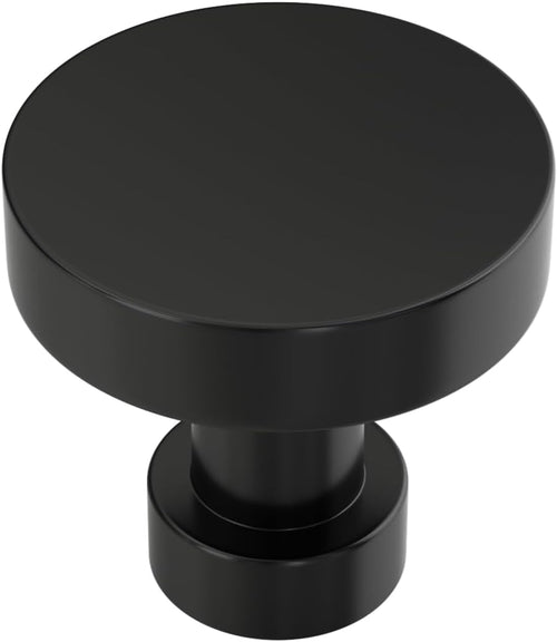 FLAT BLACK STAINLESS STEEL ROUND KNOB 1.2" LENGTH
