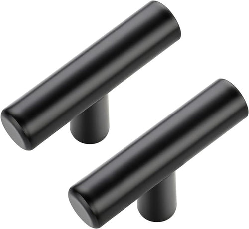 FLAT BLACK STAINLESS STEEL T-BAR KNOB 2" LENGTH